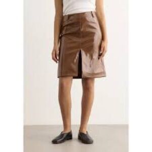 Baum und Pferdgarten Signa Brown Patent Faux Leather Skirt (40EU/8US)